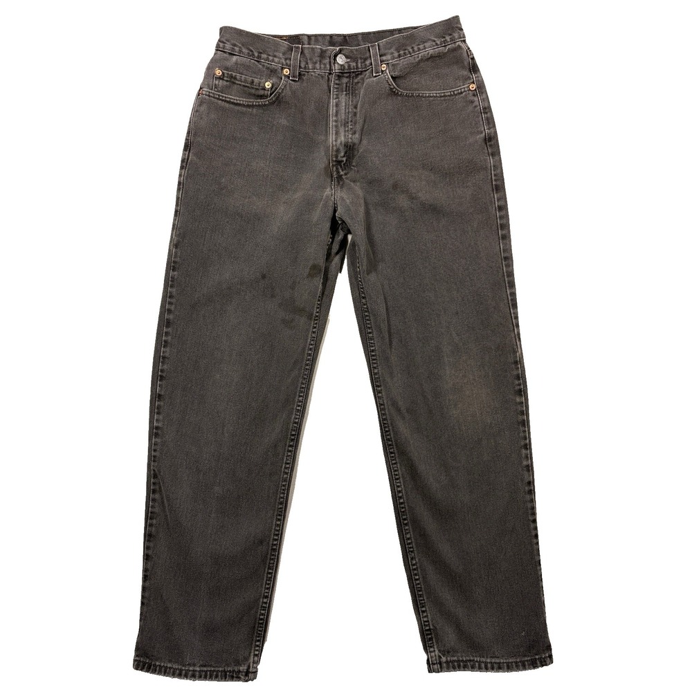 Levis 550 Jeans‎ Mens 34x32 Black Denim Relaxed Fit Y2K Baggy Grunge Stained